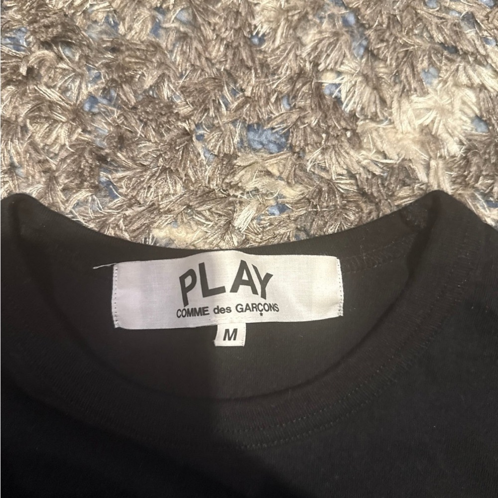 Black Comme de garçon shirt with gold heart